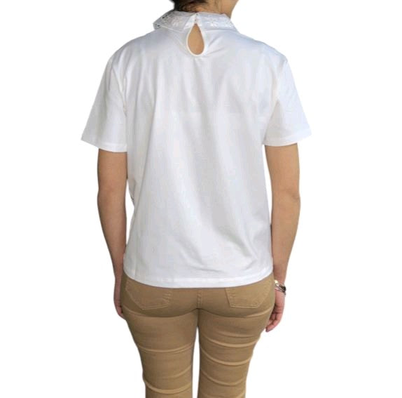 kocca t-shirt con colletto in tulle crio